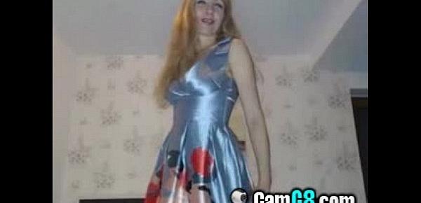  Sexy MILF Spits on Her Silver Satin Dress - camg8